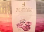 Paris Hilton Stackable Bento Snack Container Set  4-compartment 4-piece  Pink