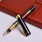 Office Retro Metal Ink-refill Fountain Pen Stationery Business Writing Tin Case