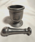 Vintage Pewter Mortar   Pestle Apothecary Grinder 3 5  Tall