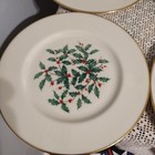 Lenox Christmas Holly  Salad Plates - Set Of Six 8 1 4    Wide