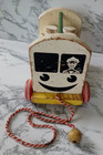 Vintage 1950s Playskool Dairy Wagon Wooden Pull Toy W  5 Bottles W