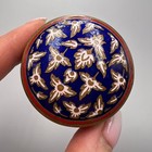 Vintage Brass Hot Enamel Pill Box Floral Trinket Jewelry Box Collectible Gift