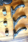 Lot Of 3 Antique Eastlake Stair Hand Rail Brackets Cast Iron