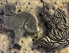 3 Three 2    Kitty Cat Refrigerator Magnets Metal Lkwilton