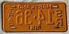 1955 Maryland Shuttle Relay Tractor License Plate   sr 14-36   55 