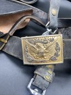 Vtg Civil War Union Holster  shoulder 1851 Eagle Plate Brass Buckle Reenactment
