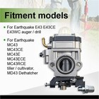 Carburetor For Earthquake Mc43 Mc43e Mc43ce Mc43ece Mc43rce Tiller 300486