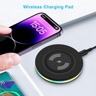 15w Fast Wireless Charger For Samsung Galaxy   Iphone  Slim Charging Pad