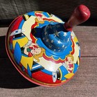 Vintage Ohio Art Metal Spinning Top Children Airplanes 1950s Litho Toy