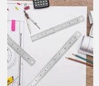 3pcs Stainless Steel Ruler Set 6 8 12 Inch Metal Ruler With Inch And Metric New