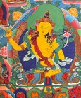 Tibetan Buddhist Thanka thangka Painting  Hand Painted On Cloth 19x27 