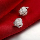 925 Sterling Silver Ball Jewelry Set Necklace Earrings Fashion Gift Women