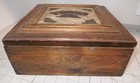 Vintage Folk Art Wooden Box Trinkets Jewelry Keepsakes Trivia Handmade Hinged