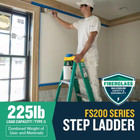 6 Ft  Fiberglass Step Ladder W 10 Ft  Reach Height   225 Lb  Capacity  Type Ii