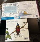 Lot Of 3 High Quality Adult Coloring Books New Aquatic Animals  Birds  Landmarks
