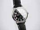 Men s Shinola Runwell 41mm Black Dial Black Leather Strap Quartz Watch