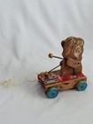 Vintage Fisher Price 635 Tiny Teddy Wooden Pull Toy Bear Playing Xylophone 1960s