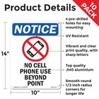 No Cell Phone Use Osha Notice Sign Metal  Plastic  Or Decal - 5 Or 10 Pack