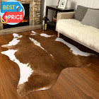 Premium Faux Cowhide Rug 4 6 X 5 2 Feet  Sturdy And Large Size Cow Print Rugs  S