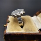 Austrian Vintage Art Deco Simple 800 Silver Signet Ring No Monogram Retro Men s
