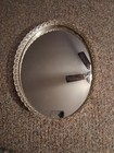 Vintage Gold Mirrored Vanity Tray Victorian Bridgeton Oval Ornate Metal 12 5 X9