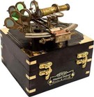 Nautical Brass Sextant J  Scott Antique Compass Sextant With Wooden Box Gift