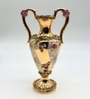 Fabulous Antique Italian Racoco Florentino Porcelain Gold Gild Vase W handles