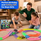 300-piece Glow-in-the-dark Flexible Race Track Set With 2 Led Cars     New