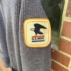 80s Kingsknit Men s Usps Blue Acrylic Knit Full Zip Sweater  Size Large