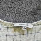 Madewell Women s Check Button-up Long Sleeve Top White Beige Cotton L