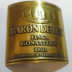 Baron De Ley Bottle Brass Metal Label Arched Plaque - Spain - 2 1 4  X 2 1 4 
