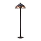 Blue Dragonfly Floor Lamp Tiffany Style Victorian Light Bronze Stained Glass