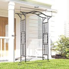 Outsunny Garden Arch  Garden Arch Trellis With Extended Top  Black