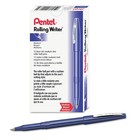 Pentel R100c Medium 0 8 Mm Stick Rollerball Pen - Blue Ink barrel  1-dz  New
