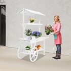 American Retro Float Display Rack With White Wheels For Display Various Flowers