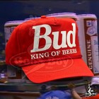Bud King Of Beers Hat Vintage Retro Budweiser Red Trucker Rope Cap 90s Beer