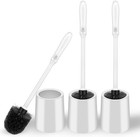 Toilet Brush And Holder Set 3 Pack Hard Bristle Long Handle Bathroom Cleaner