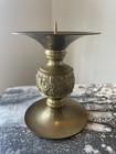 Vintage Large Brass Candle Holder Stand Pedestal For Large Candles