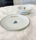 Vintage Disneyland Castle Tinkerbell Tea Cup   Saucer Set Park Souvenir  Disney