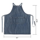 Adjustable Bib Apron With Large Pockets  Cotton Denim Gardening Apron Cross B   