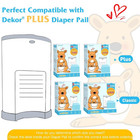 10 Pack Diaper Pail Refill Bags Compatible With Dekor Plus 10 Pack  Blue 