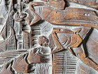 Antique Asian Chinese Hand Carved  Wood Chest Jewelry Box 14  X 9 