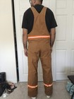 Carhartt Men s Brown Canvas Cotton Work Bib Overalls Reflective Stripes