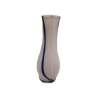 White   Cobalt Blue Cased Glass Vase Decorative Vintage 7  Tall