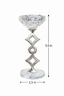 Crystal Glass Candle Holder Silver Metal Decorative Wedding Table Decor 5 5in
