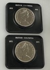 1971 Canada British Columbia Proof Dollar In Case - Lot Of 2