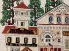Vintage Americana Crewl Embroidery Victorian Old Main Street Charles Wysocki