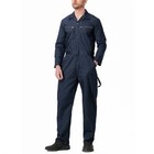 Toptie Coverall Men Size Xl Navy Long Sleeve Mechanic Worker Uniform Jumpsuits