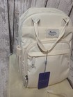 Ruvalino Diaper Bag Backpack Cream Multifunction Travel Multi Pockets Change Pad