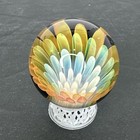 Contemporary Handmade Art Glass Marble 1 17  Implosion Mib Silver   Gold Fume